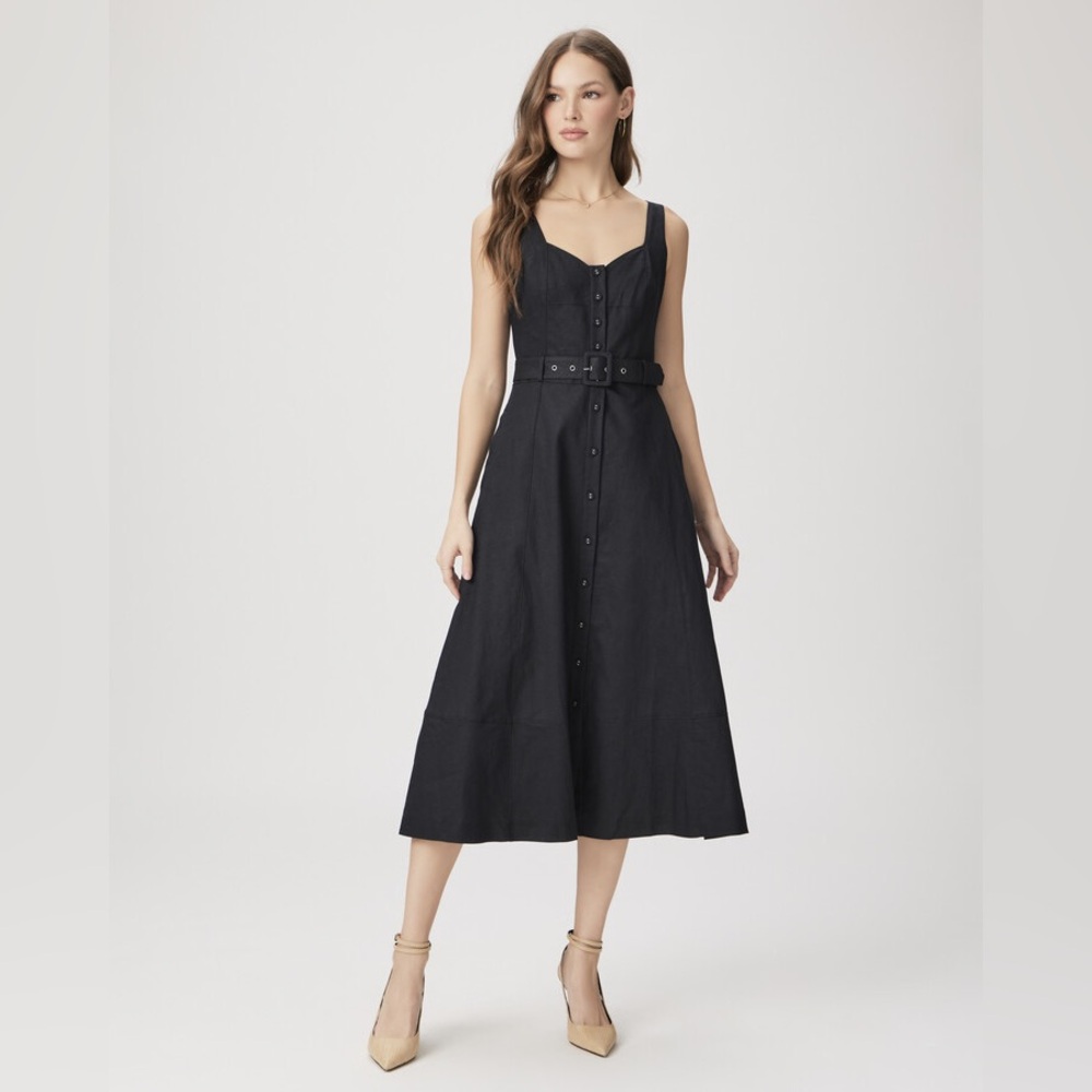$370 PAIGE
Arienne Belted A-Line Midi Dress size 4